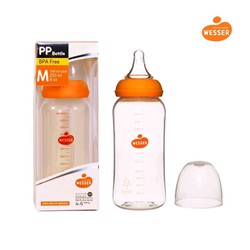 Bình Sữa PP Wesser 250ml Cổ Hẹp Dành cho bé từ 4-6 tháng