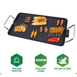 Bếp nướng điện Kangaroo KG699G [ 2000W ] [ Chất liệu an toàn - vân đá cao cấp - làm chín nhanh ] - hàng chính hãng