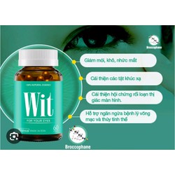 VIÊN UỐNG BỔ SÁNG MẮT WIT 60 VIÊN CẢI THIỆN MỜ MẮT MỎI MẮT CHẢY NƯỚC MẮT CHÍNH HÃNG