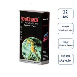 Bao cao su Powermen longshock type Hàn Quốc hộp 12 cái