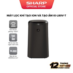 Máy Lọc Khí Tạo Ẩm Sharp KI-L80V-T Điều Khiển Từ Xa Bằng Điện Thoại - Hàng chính hãng - Bảo hành toàn quốc