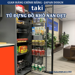 CHÍNH HÃNG Kệ Tủ Đồ Khô 12 Ngăn 6 Tầng TAKI Nan Dẹt INOX 304 - Bảo Hành Vĩnh Viễn (Có Thợ Lắp Đặt)