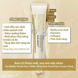 KEM GIẢM THÂM, MỜ NẾP NHĂN SUR.MEDIC PERFECTION 100 ALL IN ONE FACIAL EYE CREAM 35 ML