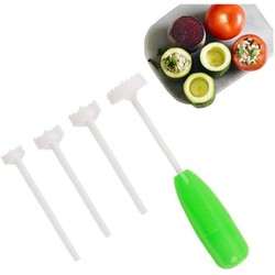 Bộ 4 Dụng Cụ Lấy Lõi Ruột Trái Cây Rau Củ Quả Tiện Dụng Bằng Nhựa The Perfect Corer for Stuffed Vegetables 4 Different