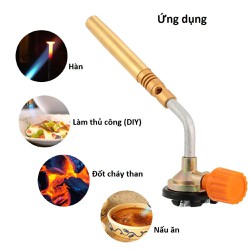 Đèn Khò Hàn ống đồng Kt-2104 + TẶNG kèm bột Hàn, Que Hàn Cao Cấp Sử dụng bình gas mini - Đầu khò gas cầm tay