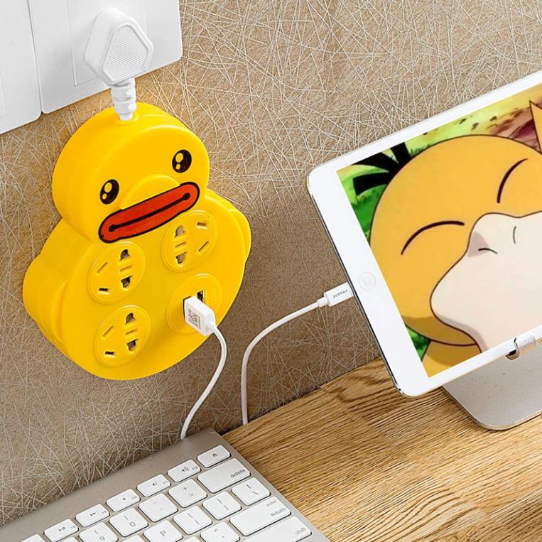 Hình ảnh Ổ Cắm Điện Vịt Vàng 2 Cổng Usb