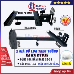2 Giá Đỡ Cho Loa Treo Tường Kawa MTV35 Tải 35Kg, Xoay 180 Độ-Gật Gù 15 Độ, Giá Để Loa Treo Tường Đa Năng Cao Cấp-H2Pro Tech
