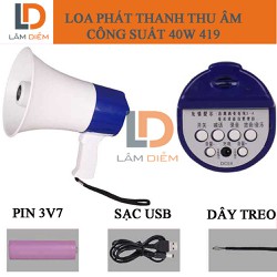 Loa Phóng Thanh 35W chức năng ghi âm Megaphone cầm tay, ghi âm pin chuẩn GX-519