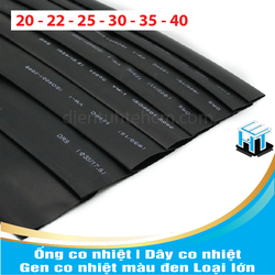 [1 mét] Ống Gen co nhiệt màu đen loại lớn tùy chọn size trong phân loại