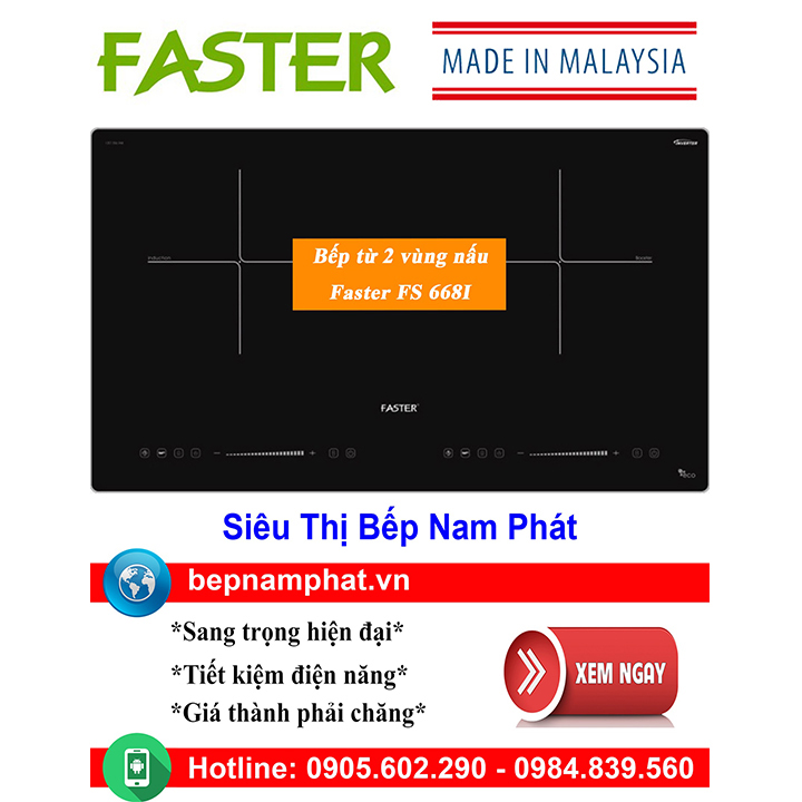 Hình ảnh [HÀ NỘI]Bếp từ 2 vùng nấu Faster FS 668I nhập khẩu Malaysia