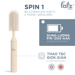 BỘ CỌ BÌNH SỮA NÚM TI 2 TRONG 1 BẰNG ĐIỆN – SPIN 1 – FB8002ED