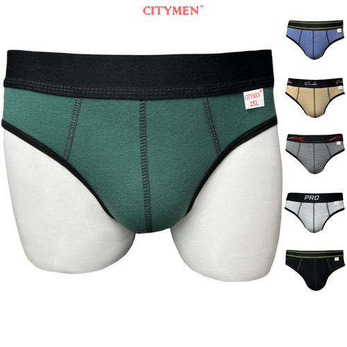 Combo 5 Quần Lót Nam Tam Giác Vải Cotton Co Dãn 2 Chiều Hiệu CITYMEN, Màu Ngẫu Nhiên - CTSD-MULTI2C