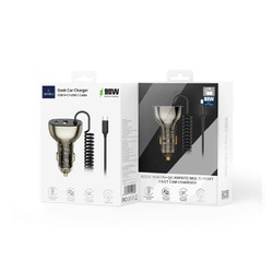Tẩu sạc điện thoại máy tính bảng trên ô tô wiwu wi-qc016 công suất 90w pd+qc kèm cáp sạc type c trong suốt