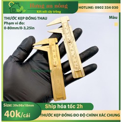 Thước kẹp vernier bằng đồng thau độ đo phạm vi 0-80mm chính xác cao, có 2 mẫu giao ngẫu nhiên