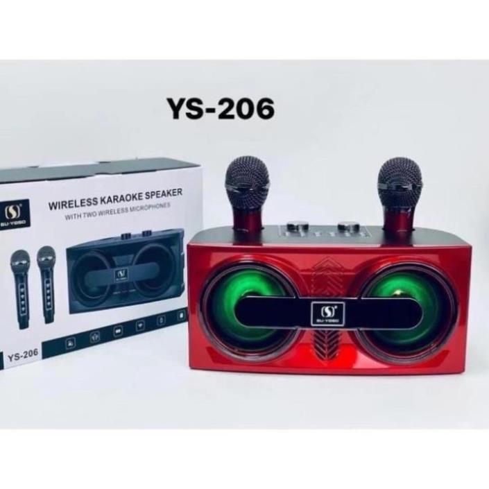Hình ảnh Loa Di Động Bluetooth Karaoke tặng kèm 2 Micro Hát Karaoke YS-206 Bass Trầm Cực Chuẩn Công Suất 35W Siêu hay