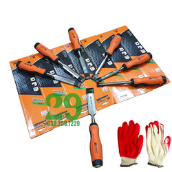 Đục gỗ cầm tay -Bộ 7 mũi điêu khắc gỗ đủ size KAPUSI JAPAN Tặng găng tay bảo hộ