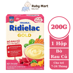 [Date T7/25]Bột Ăn Dặm RiDielac Gold Bò Rau Củ - Hộp Giấy 200g