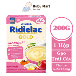 [Date T7/25]Bột Ăn Dặm Ridielac Gold Gạo Trái Cây - Hộp Giấy 200g