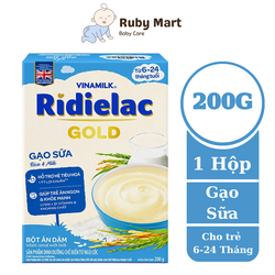 [Date T7/25]Bột ăn dặm Ridielac Gold Gạo sữa - Hộp giấy 200g