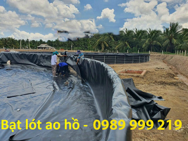 lắp đạt hồ cá nổi lót bạt hdpe