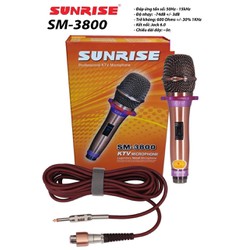 Micro hát karaoke có dây sunrise sm-3800