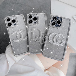 Ốp Iphone Viền Đính Đá Nhũ Charm