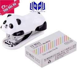 Dập Ghim/ Bấm ghim Mini Deli 0453 panda xinh xẻo   Hộp 1000 chiếc ghim