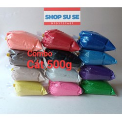 Cát màu tô tranh cát. Combo 12 gói. Mỗi gói 500g