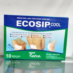 Cao dán thảo dược giảm đau ECOSIP COOL hộp 2 gói x 5 miếng