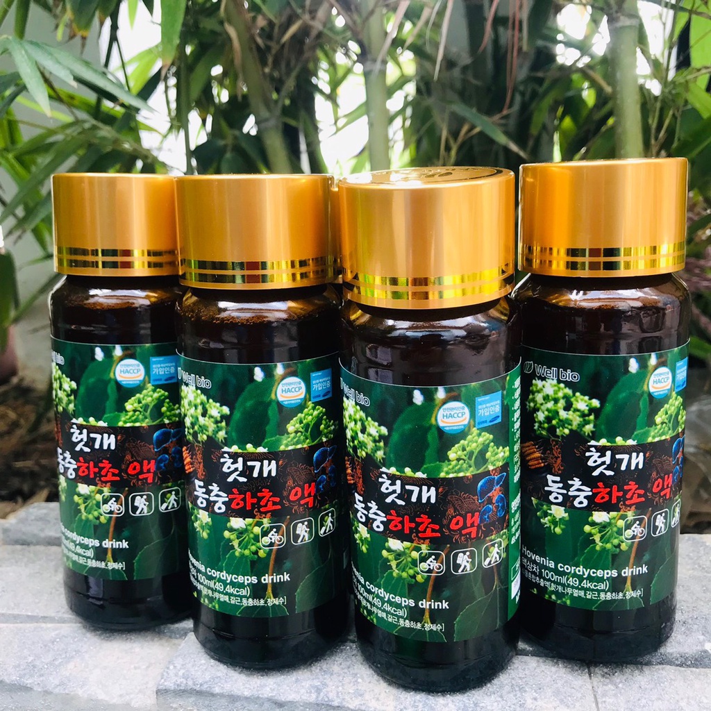 Hình ảnh Nước uống Bổ Gan, Giải Độc Gan Đông Trùng Hạ Thảo Hộp 10 chai x 100ml - Hàng chính hãng Hàn Quốc  SendoTNL