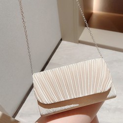 Clutch nữ, túi ví nữ cầm tay vải nhún kèm quai xích đeo chéo sang chảnh cho đi dự tiệc cực hot trend CNH16