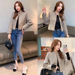 Áo Khoác Dạ TWEED Phối Nút Sang Trọng Cao Cấp BY4680