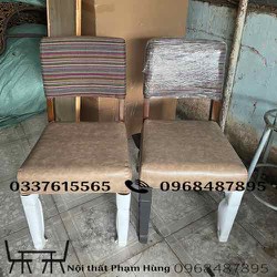 Ghế gỗ nệm cafe bọc simili