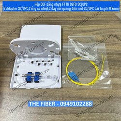 Hộp ODF Bằng Nhựa FTTH 02FO SC/UPC Singlemode (Đầy Đủ Phụ Kiện)