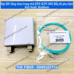 Hộp ODF Bằng Nhựa Trong Nhà 02FO Multimode OM3 SC/PC - Đầy Đủ Phụ Kiện KT: 86x86mm