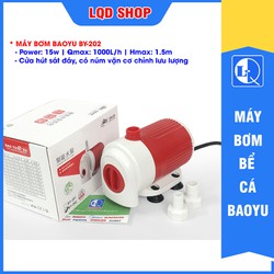 Máy bơm bể cá Baoyu BY 202,  15W -1000L/H - Cửa hút sát đáy hút sạch cặn bẩn