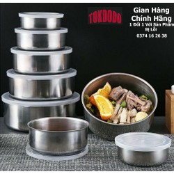 Bộ 5 Hộp Inox Đựng Thực Phẩm Nắp Nhựa,  Nhiều Kích Thước, Chất Liệu Cao Cấp Bền Đẹp, An Toàn Vệ Sinh Thực Phẩm