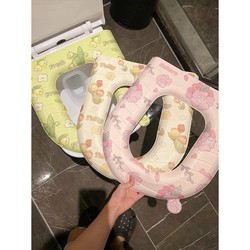 Đệm Lót Bệ Ngồi toilet Bốn Mùa Chống Nước Thông Dụng In Họa Tiết Dễ Thương