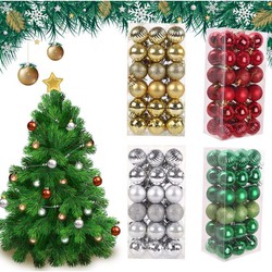 Set 24, 36 Quả Châu E6 8cm Trang Trí Treo Cây Thông Giáng Sinh