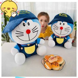 Gấu Bông Mèo Máy Doremon  Đô rê mon Đội Mũ Rock Dễ Thương Kích thước 45-65cm