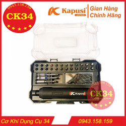 Bộ tua vít pin 3.6V KAPUSI Japan 27 đầu vít thay thế, pin sạc cao cấp cổng type C