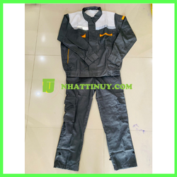 [Ảnh thật] Bộ quần áo kaki 3.1 màu ghi chì phối màu ghi sáng vàng