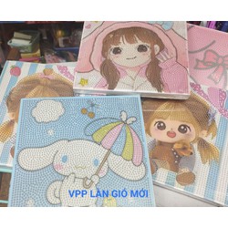 Tranh đính đá nhiều mẫu KT 20x20 chưa đính - VPP Làn Gió Mới