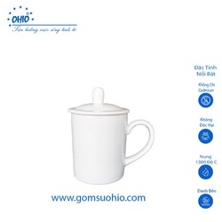 Ca Đứng Có Nắp 330ml Sứ Trắng OHIO