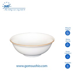 Tô LOE 18cm Sứ Trắng Viền Kim OHIO