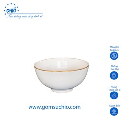 Bát Chè 9.5 cm Sứ Trắng Viền Kim OHIO
