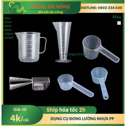 Dụng cụ đong lường nhựa PP dẻo an toàn có nhiều kích cỡ