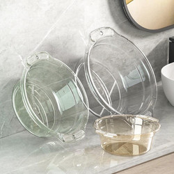 Combo 3 chậu thau nhựa trong suốt thau nhựa tiện lợi phối màu siêu đẹp 3 kích cỡ khác nhau