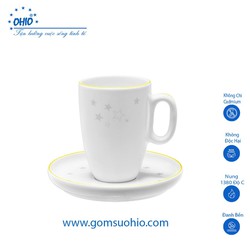 Cốc Socola 330ml Mùa Thua Sao Mai Sứ OHIO + Đĩa kê