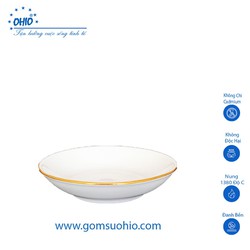 Đĩa Muối Tiêu 8.6 cm Sứ Trắng Viền Kim OHIO